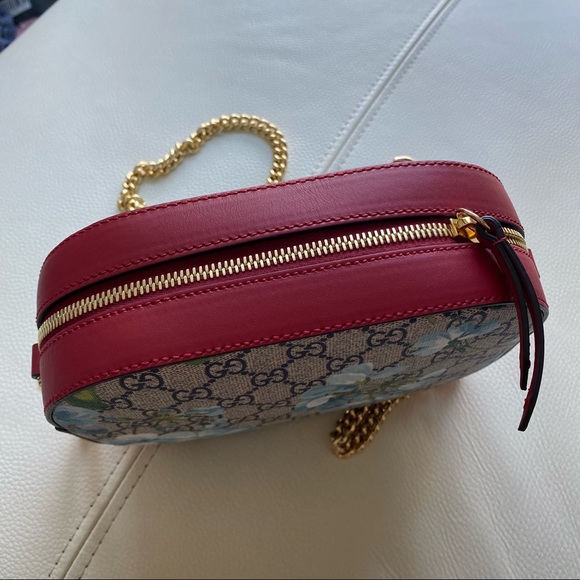 100% Authentic Gucci Blooms GG Supreme Mini Chain Crossbody Bag - Picture 10 of 15